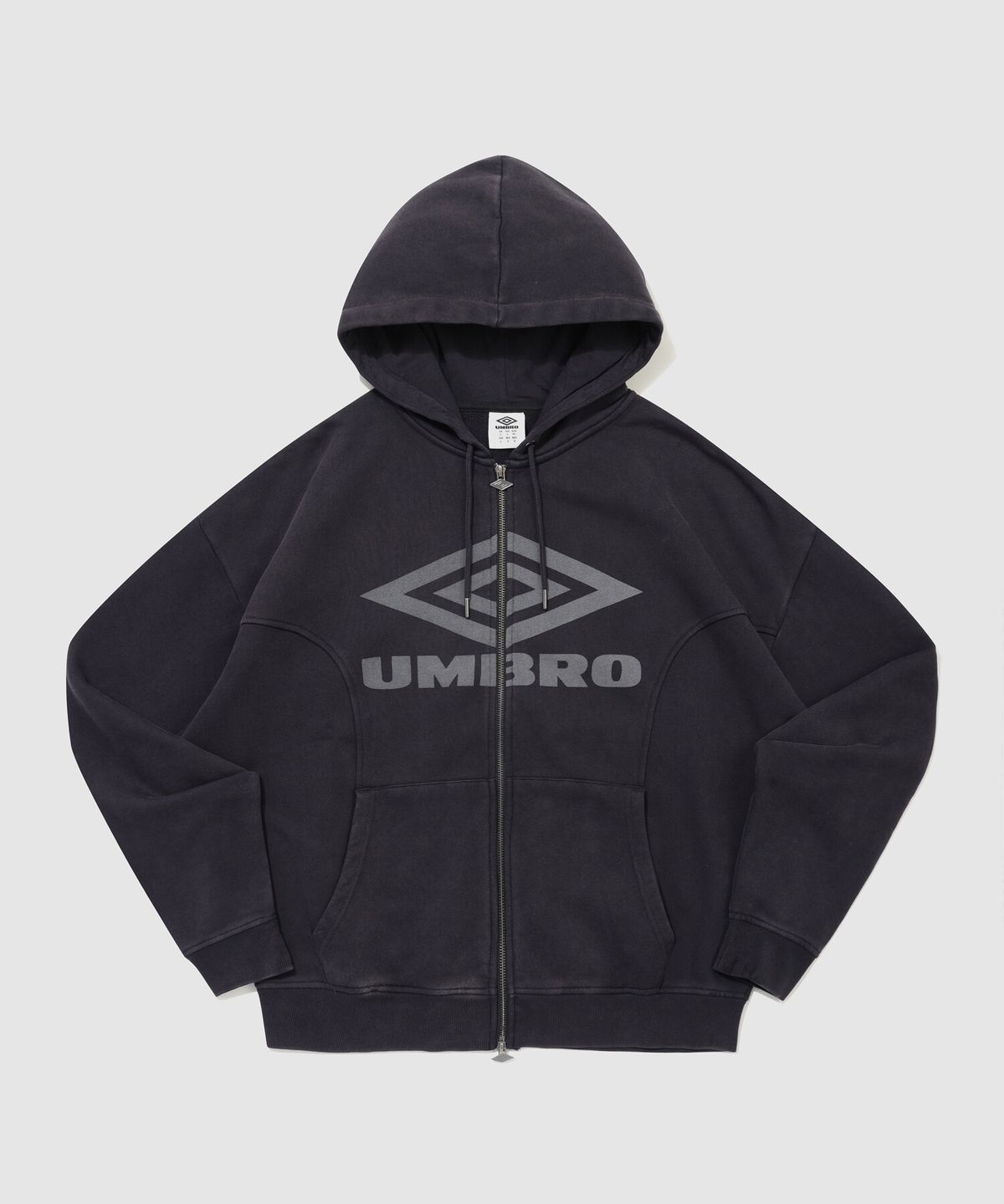 엄브로(UMBRO) NQ 워시드 후드 집업 챠콜 UR411CFTO1