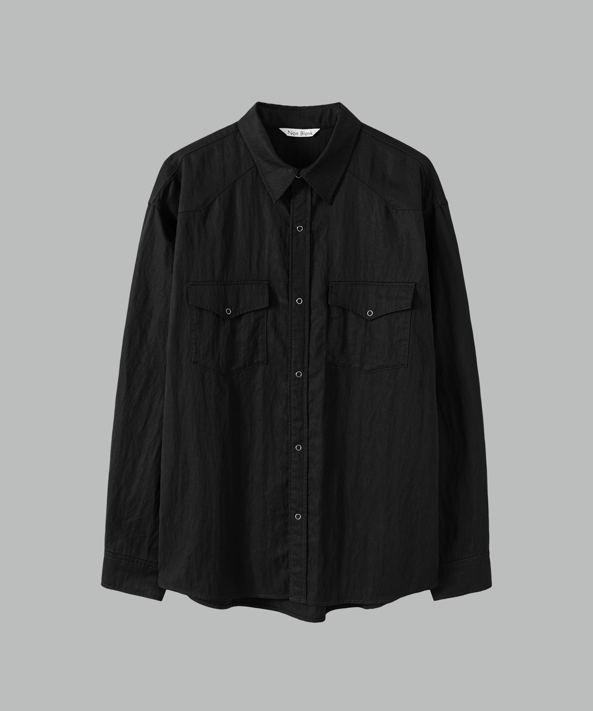 넌블랭크(NONBLANK) 워시드 웨스턴 LS 셔츠_BLACK