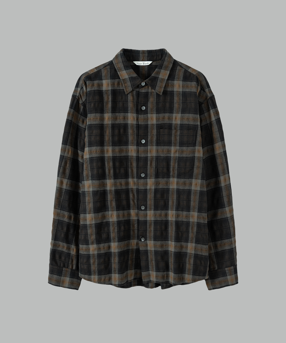 넌블랭크(NONBLANK) 범피 서페이스 체크 LS 셔츠_DARK GREEN