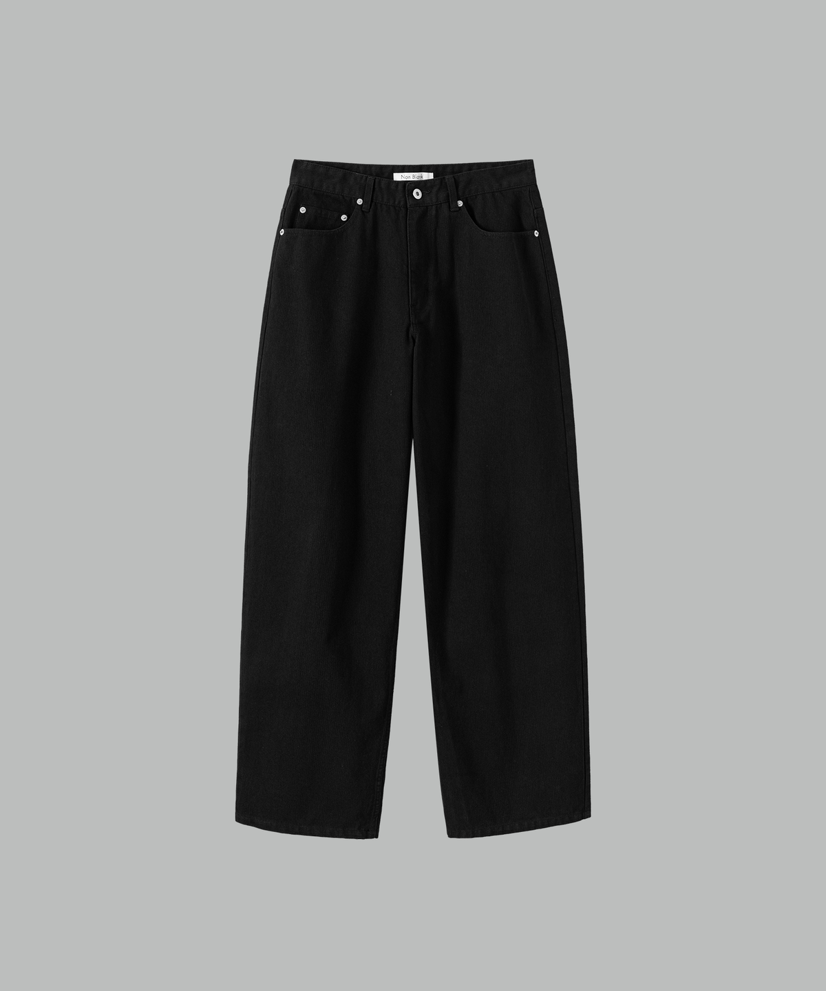 넌블랭크(NONBLANK) 웨일 워시드 커브드 팬츠_BLACK