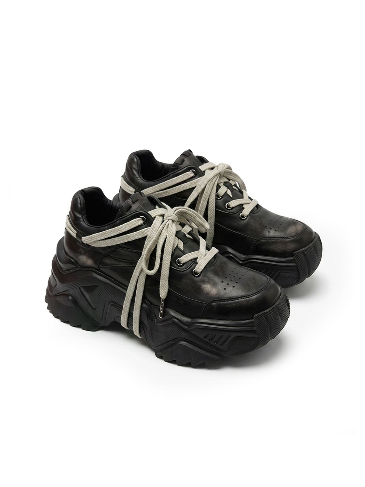 와이이이엘(YEEL) LACE PLATFORM SNEAKERS BLACK