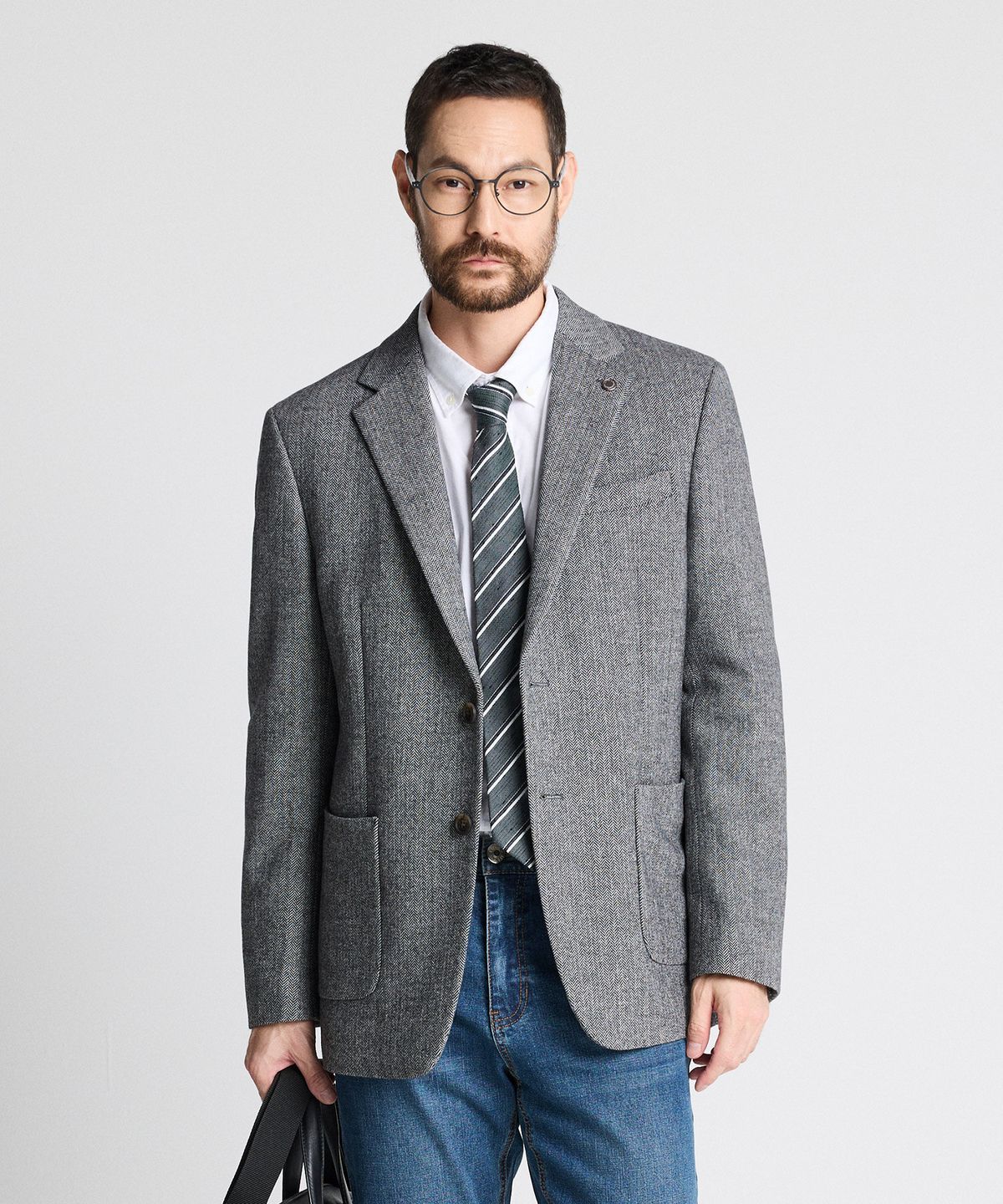 에스티코(STCO) DIEMS Wool Herringbone Jacket_그레이 (클래식핏)_DJAVD02CSG
