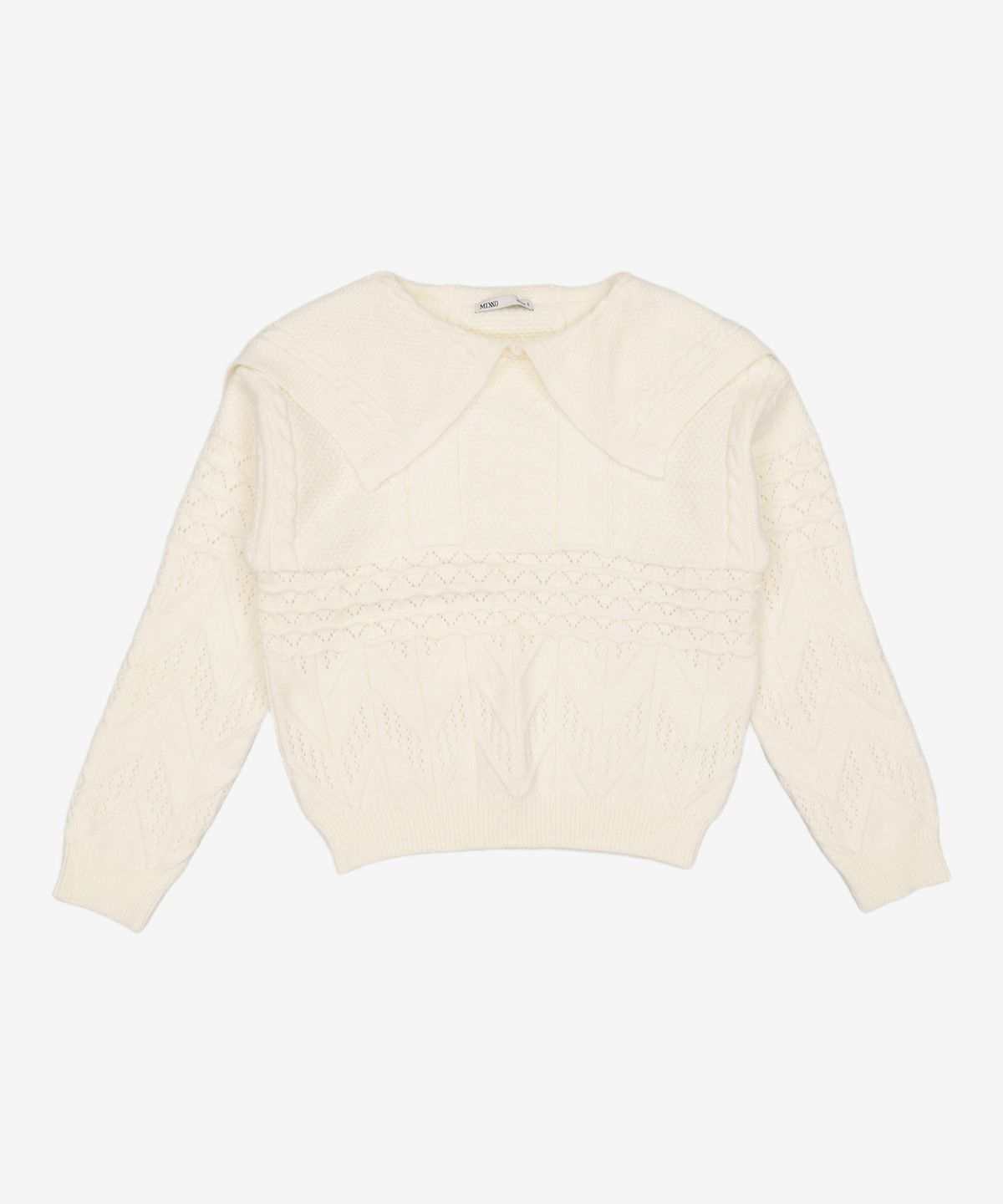 미쏘(MIXXO) 빅카라 조직 변형 루즈핏 스웨터 MIWKAB116T S