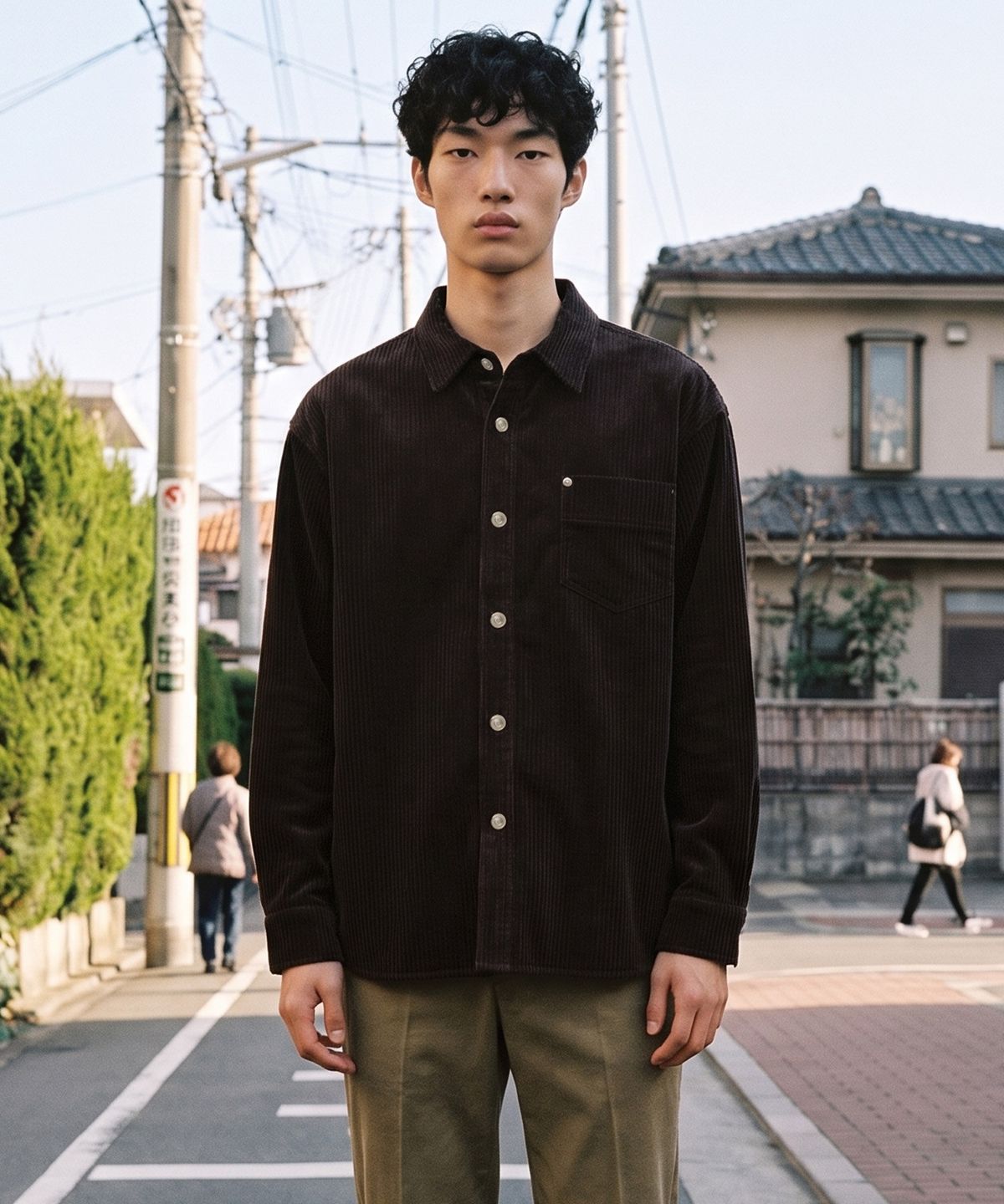 에스티코(STCO) DIEMS 왕골 코듀로이 셔켓_브라운 (오버핏)_DDSVD62OSH