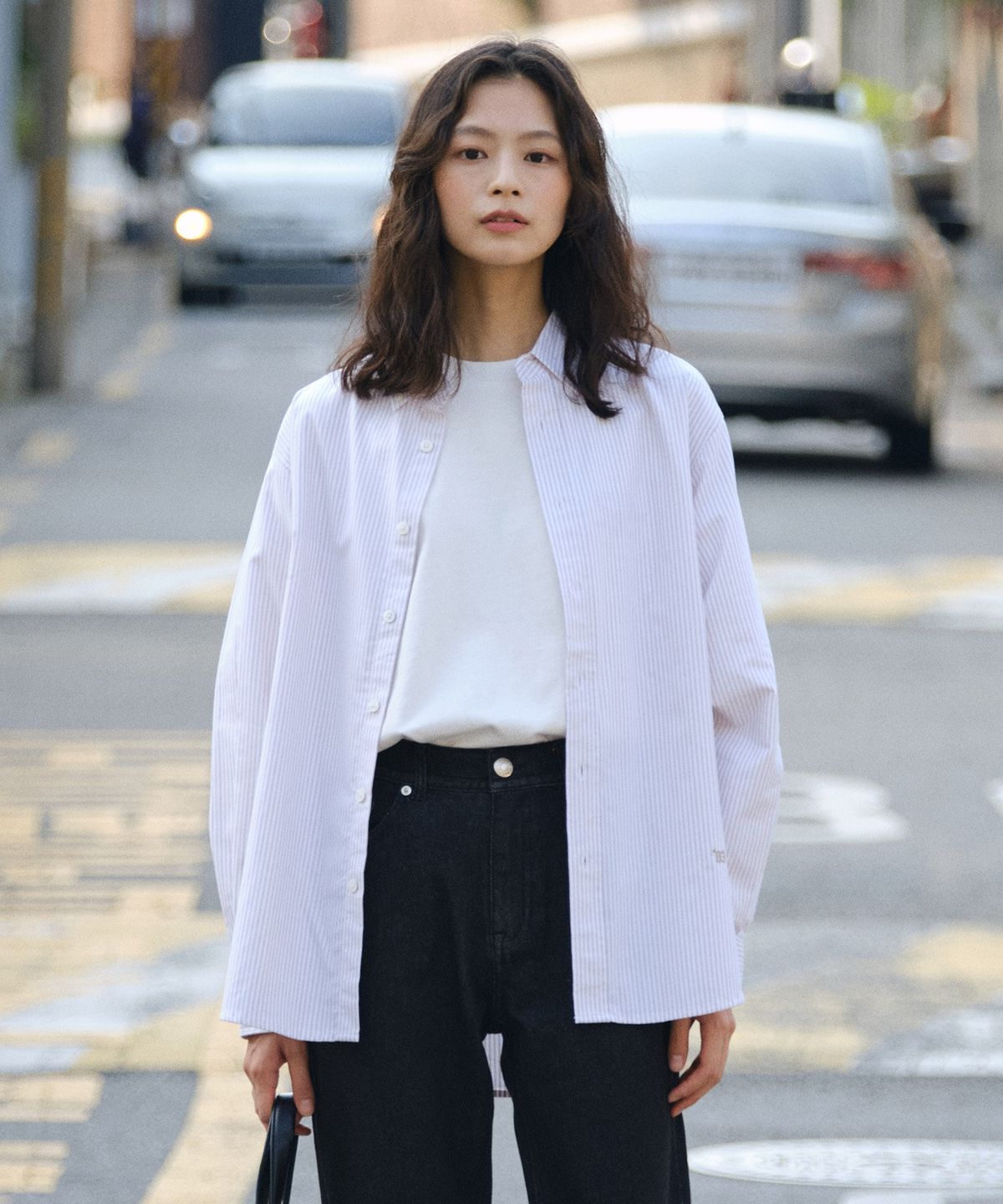 에스티코(STCO) DIEMS 젠더리스_옥스포드 셔츠_베이지 (오버핏)_LDSVC04OTD
