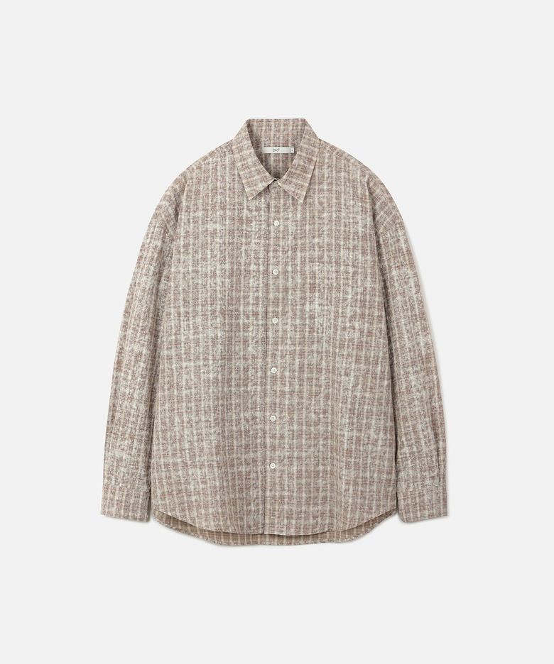워시드 체크 셔츠 BEIGE