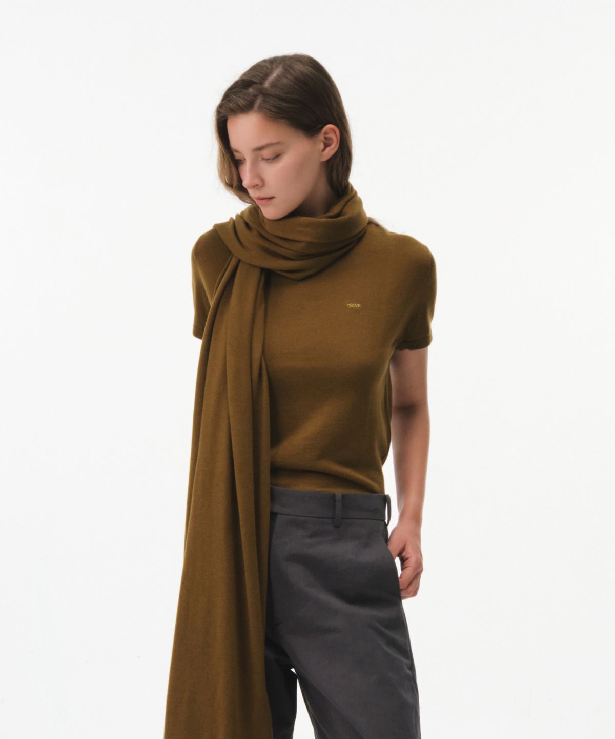 그로브(GROVE) CALEN SHAWL MUFFLER (OLIVE)
