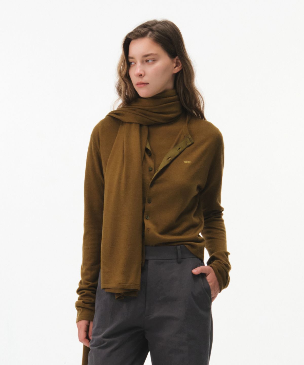 그로브(GROVE) CALEN CARDIGAN (OLIVE)