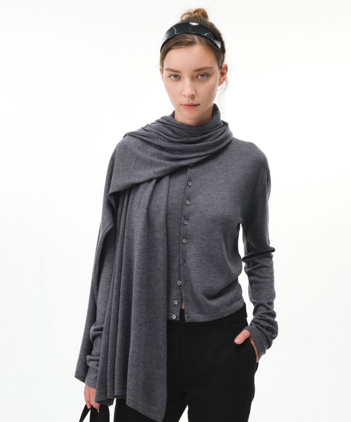 그로브(GROVE) CALEN CARDIGAN (MELANGE GRAY)