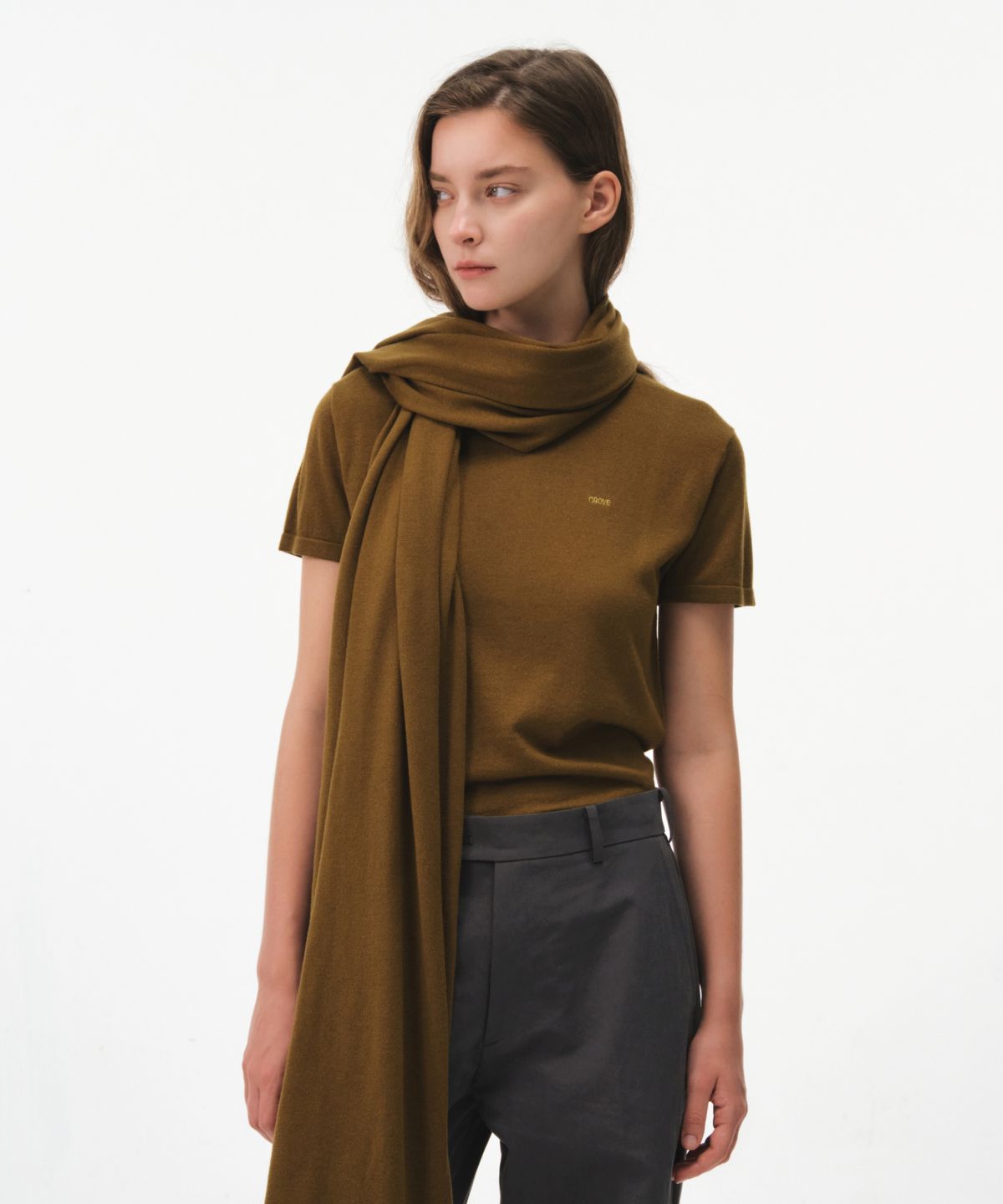 그로브(GROVE) CALEN H/S KNIT (OLIVE)