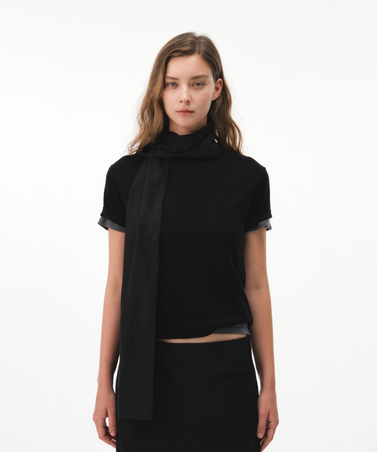 그로브(GROVE) CALEN H/S KNIT (BLACK)