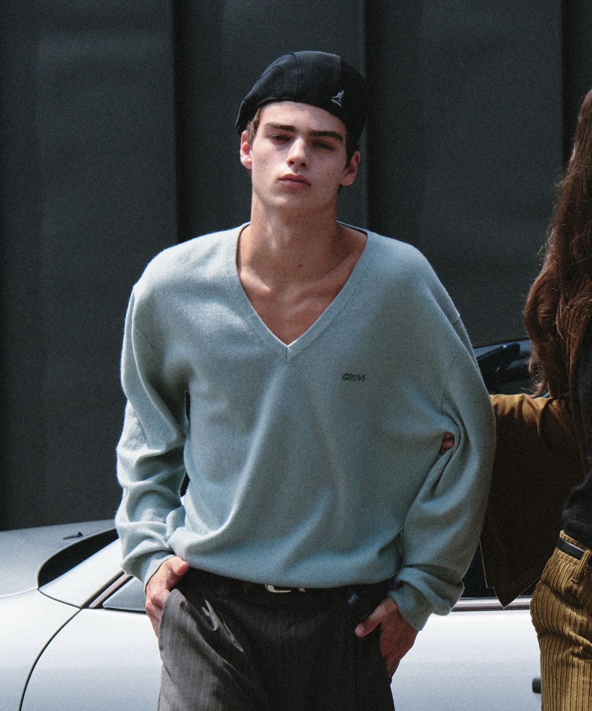 그로브(GROVE) 26FW MYLES OVER-FIT V-NECK KNIT (MINT)