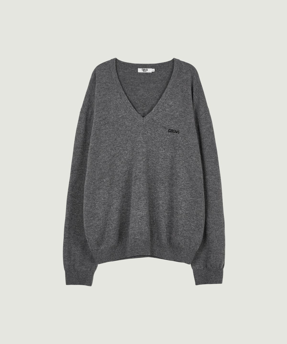 그로브(GROVE) 26FW MYLES OVER-FIT V-NECK KNIT (MELANGE GRAY)