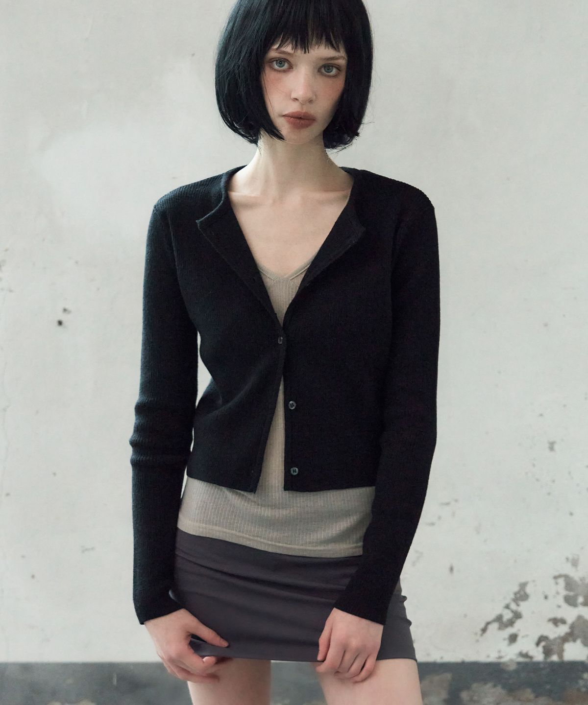 레더리(LEATHERY) 어블룸 니트 가디건 [BLACK]