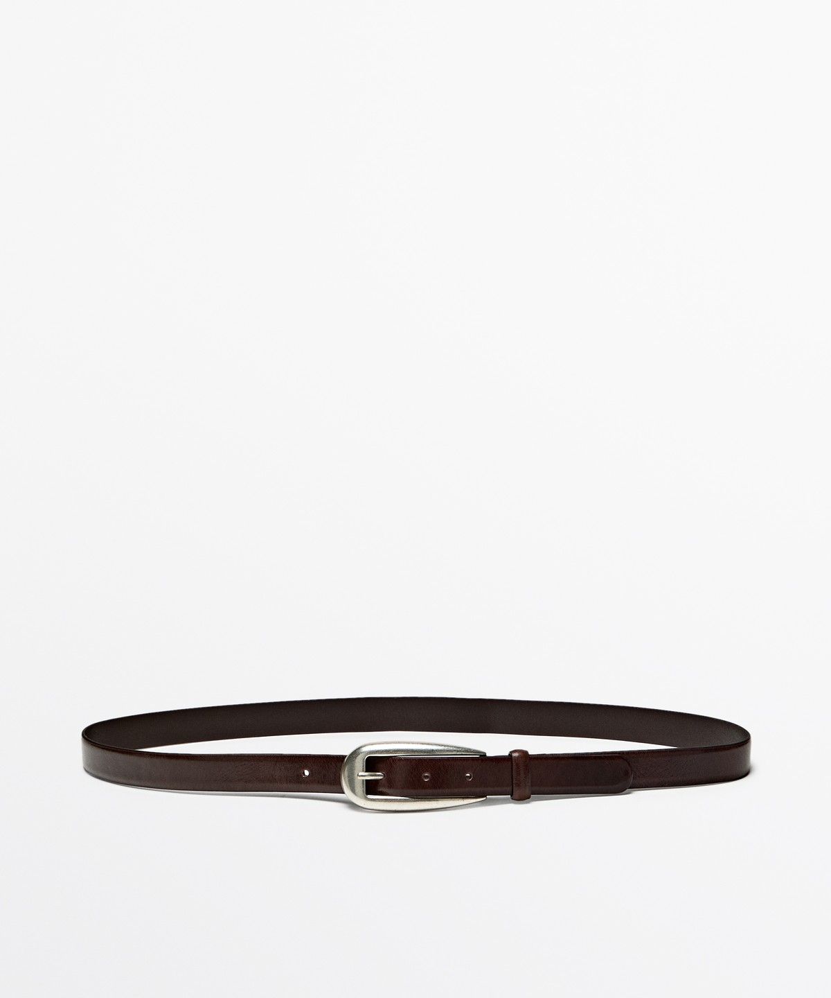 마시모두띠(MASSIMO DUTTI) 라운드 버클 나파 가죽 벨트