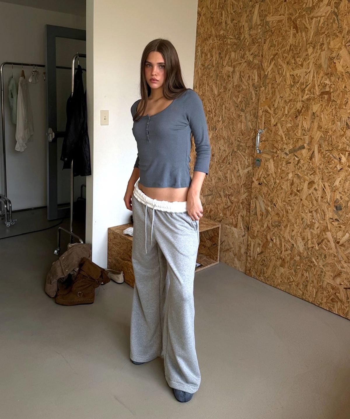 아수라(ASURA) ESSENTIAL FOLD PANTS (MELANGE GREY)