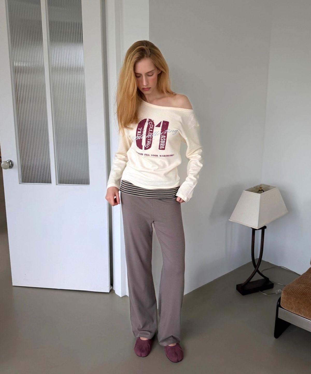 아수라(ASURA) FOLD WIDE PANTS (BEIGE)