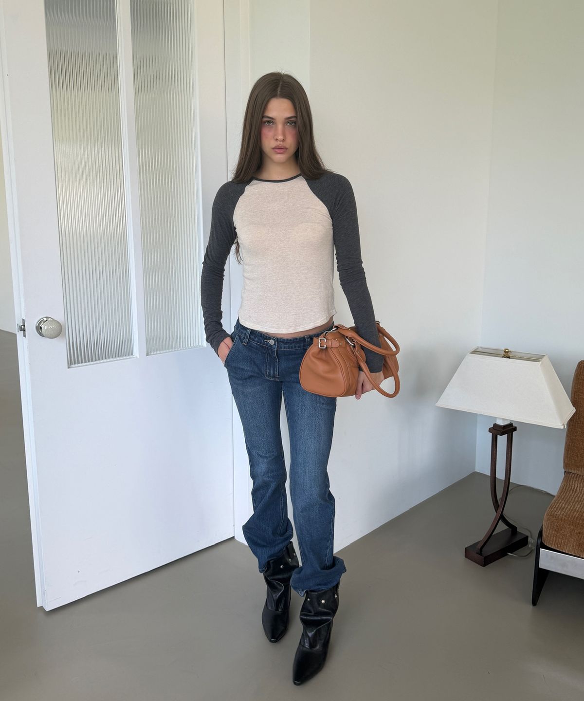 아수라(ASURA) LOW-RISE BOOTCUT JEANS (DEEP BLUE)