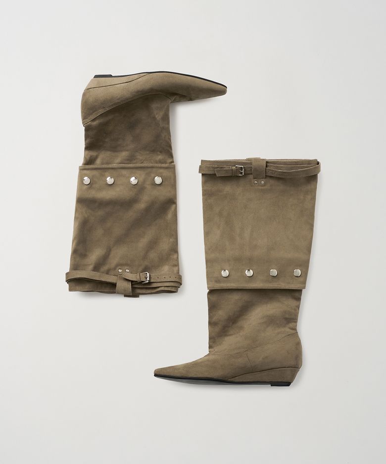 MULTI BUTTON BOOTS (SUEDE BROWN)