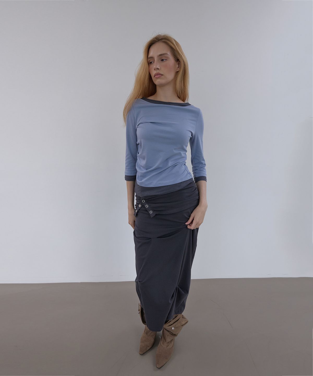 아수라(ASURA) SIDE TUCK T (SOFT BLUE)