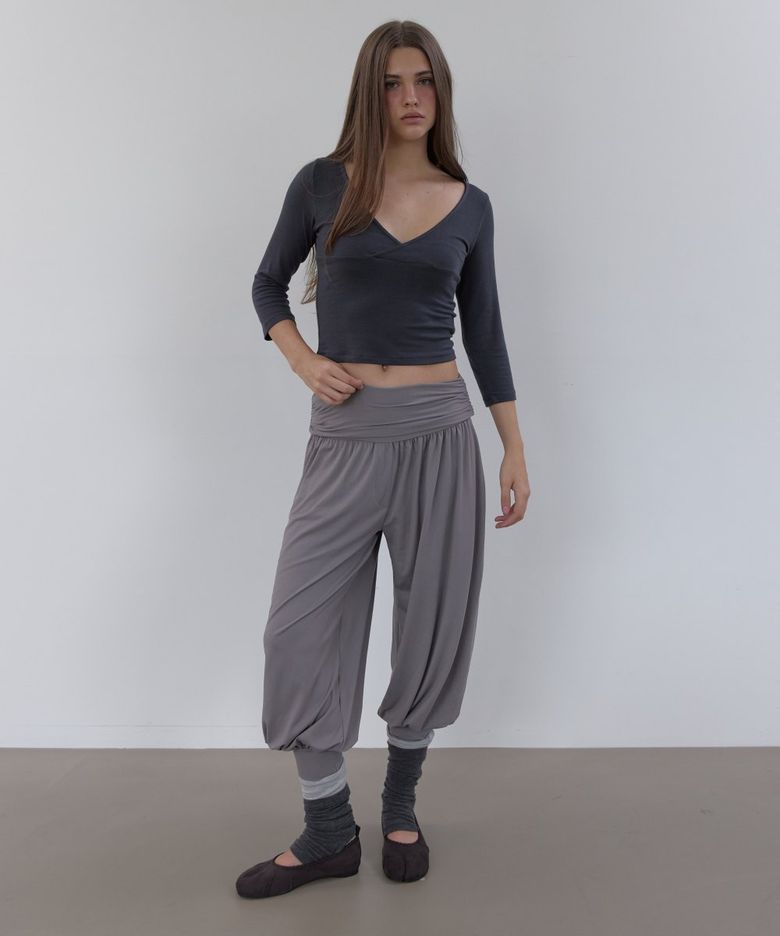 SOFT WARM HAREM PANTS (GREY BEIGE)