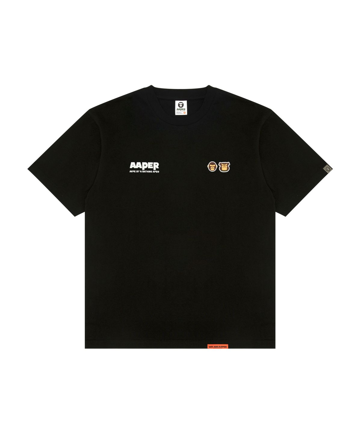 에이프(AAPE) AAPER 로고 티셔츠 블랙 / AAPTEM1830XXQBKX