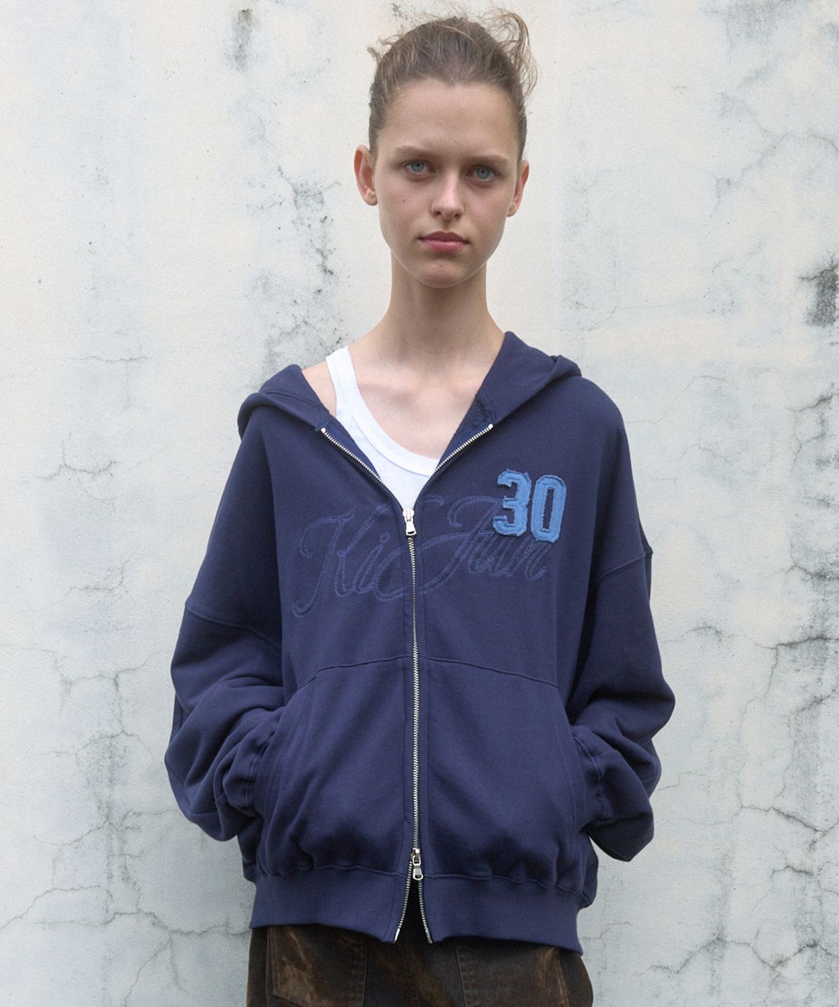 기준(KIJUN) 30 ZIP-UP HOODIE_NAVY