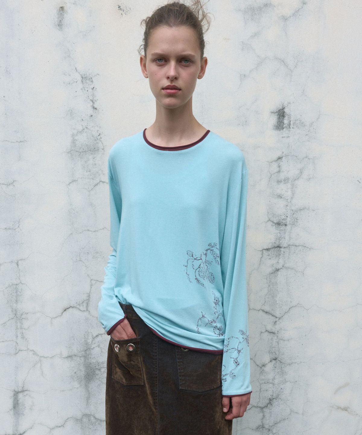 기준(KIJUN) VINE LAYERED LONG SLEEVE TEE_MINT