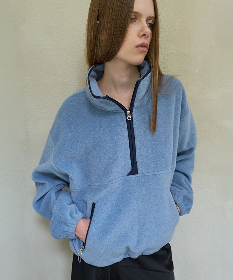 SOFT FLEECE HALF ZIP-UP_S/BLUE