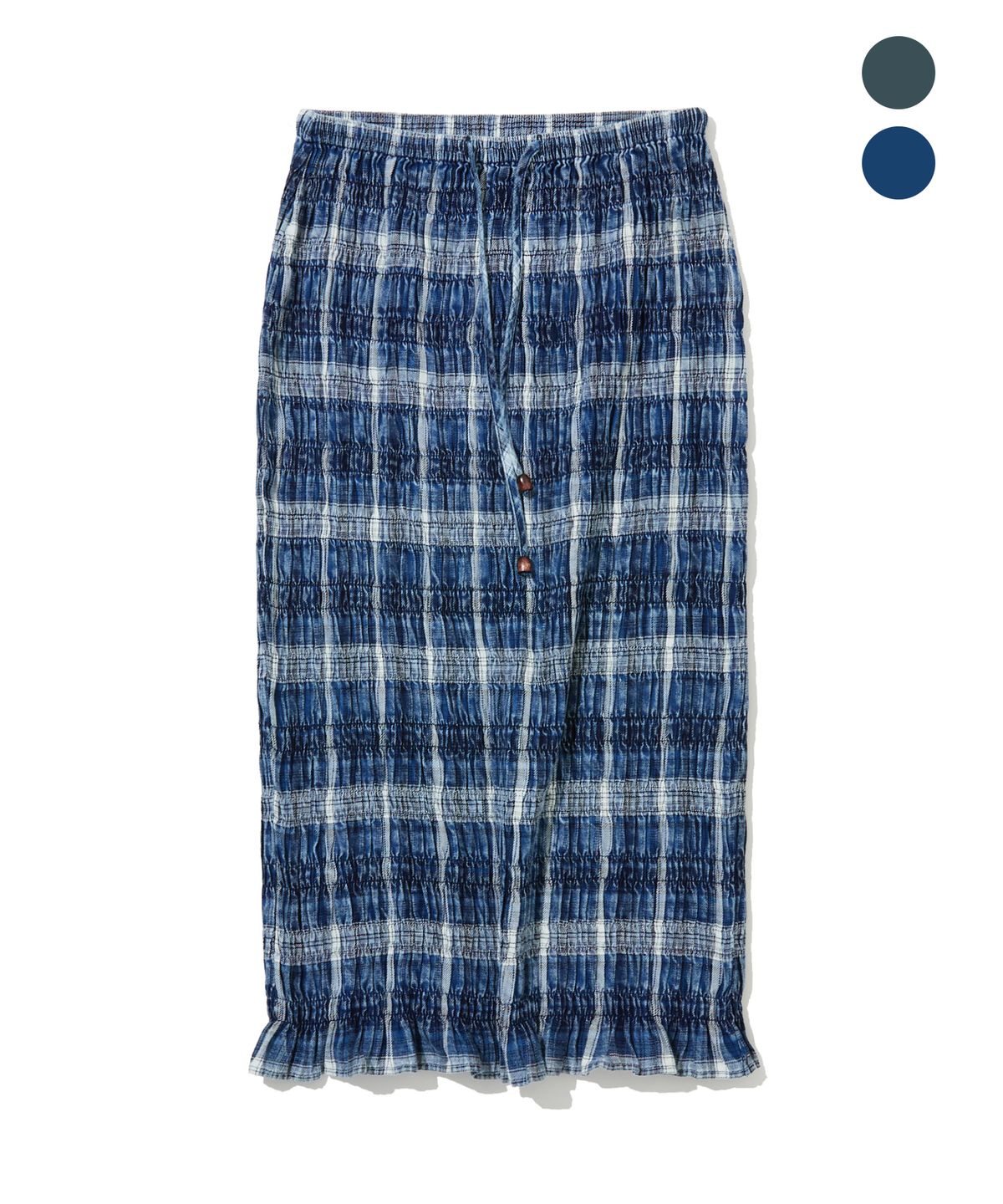 펜필드(PENFIELD) [PF]워싱 스모킹 롱스커트_우먼_FS3WS10F