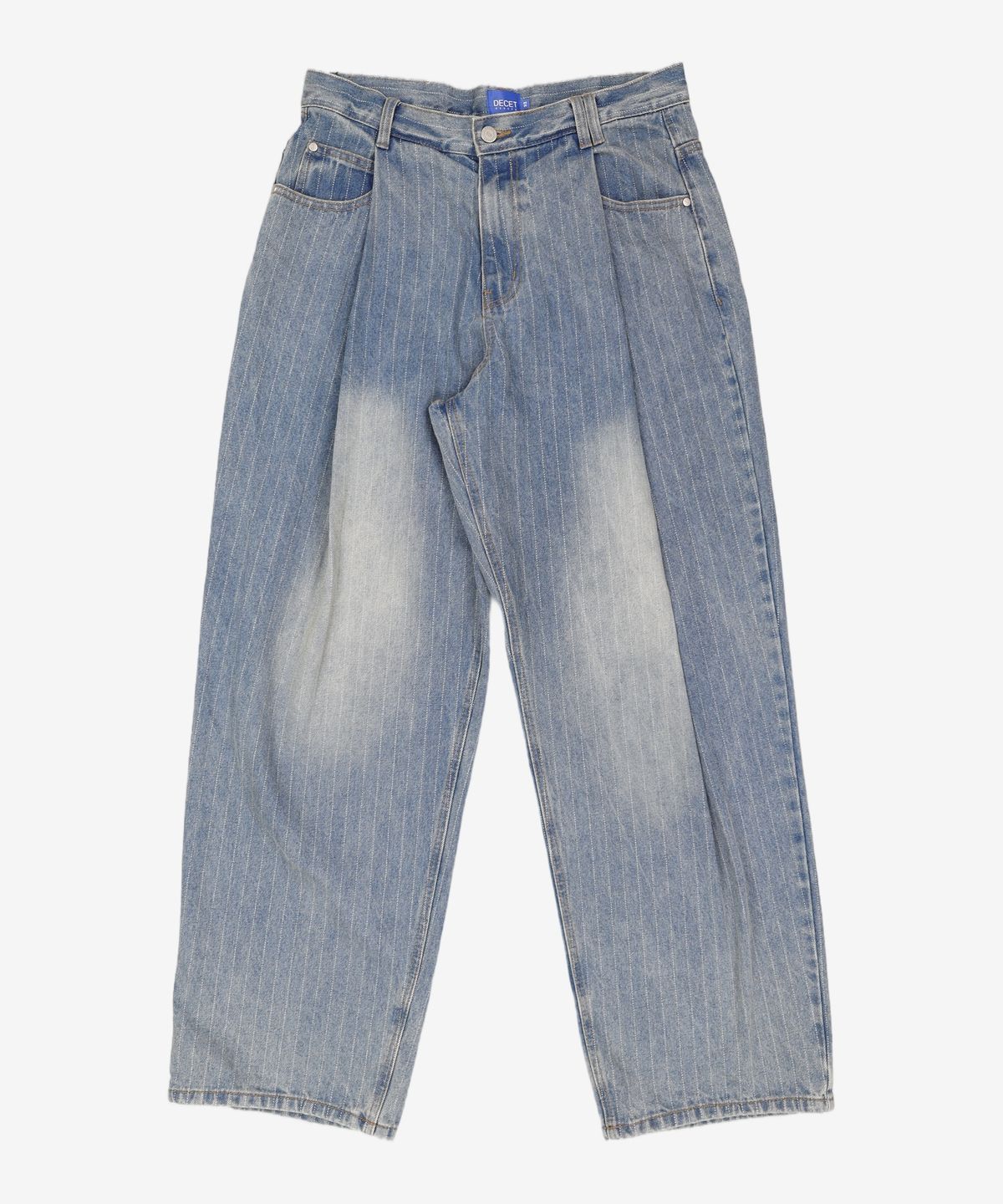 데케트(DECET) Deep Pleats Wide Jeans DCPT030Blue 32