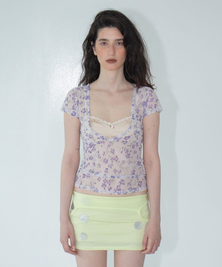 flower mesh top purple