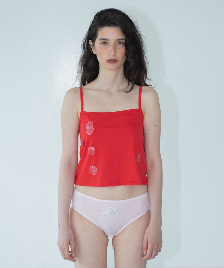 shell glow sleeveless red