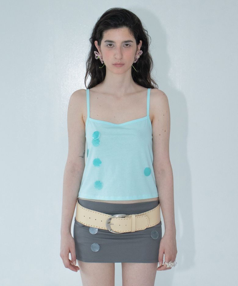 shell glow sleeveless ice blue