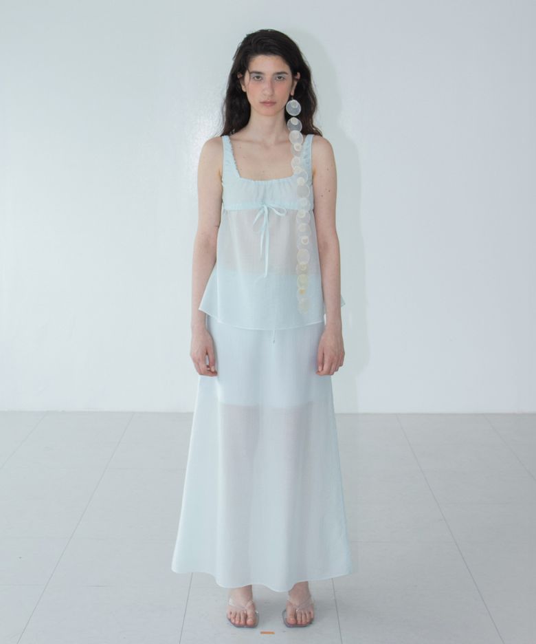 cotton veil skirt pale blue