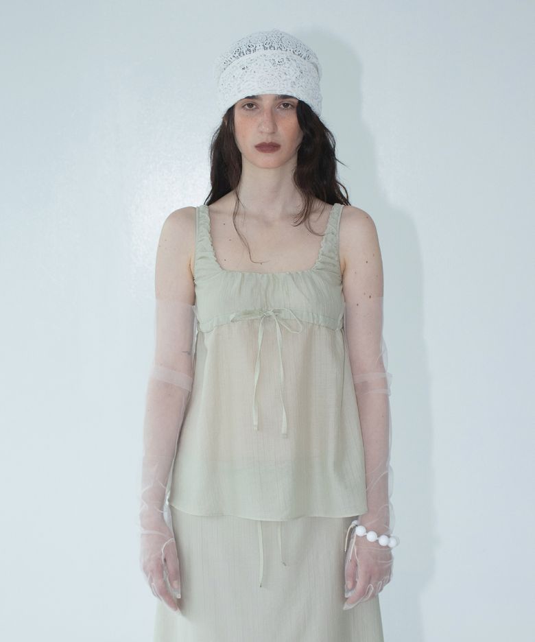cotton veil blouse pale green