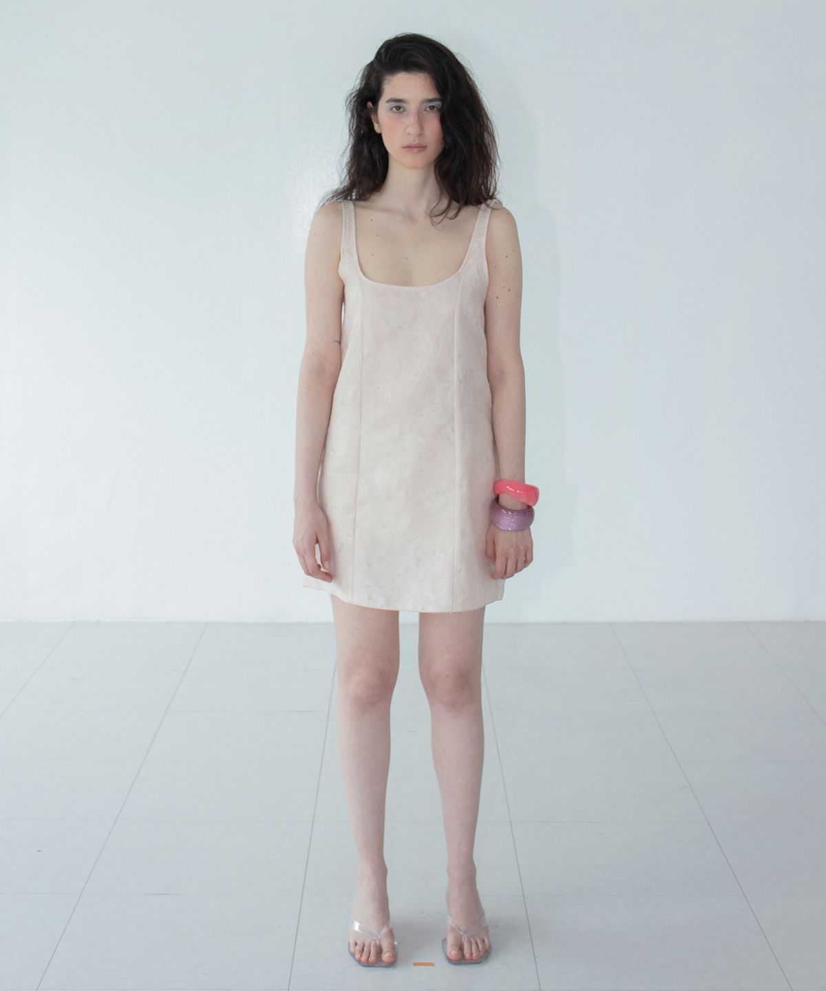 악트(OKT) jacquard mini dress pink