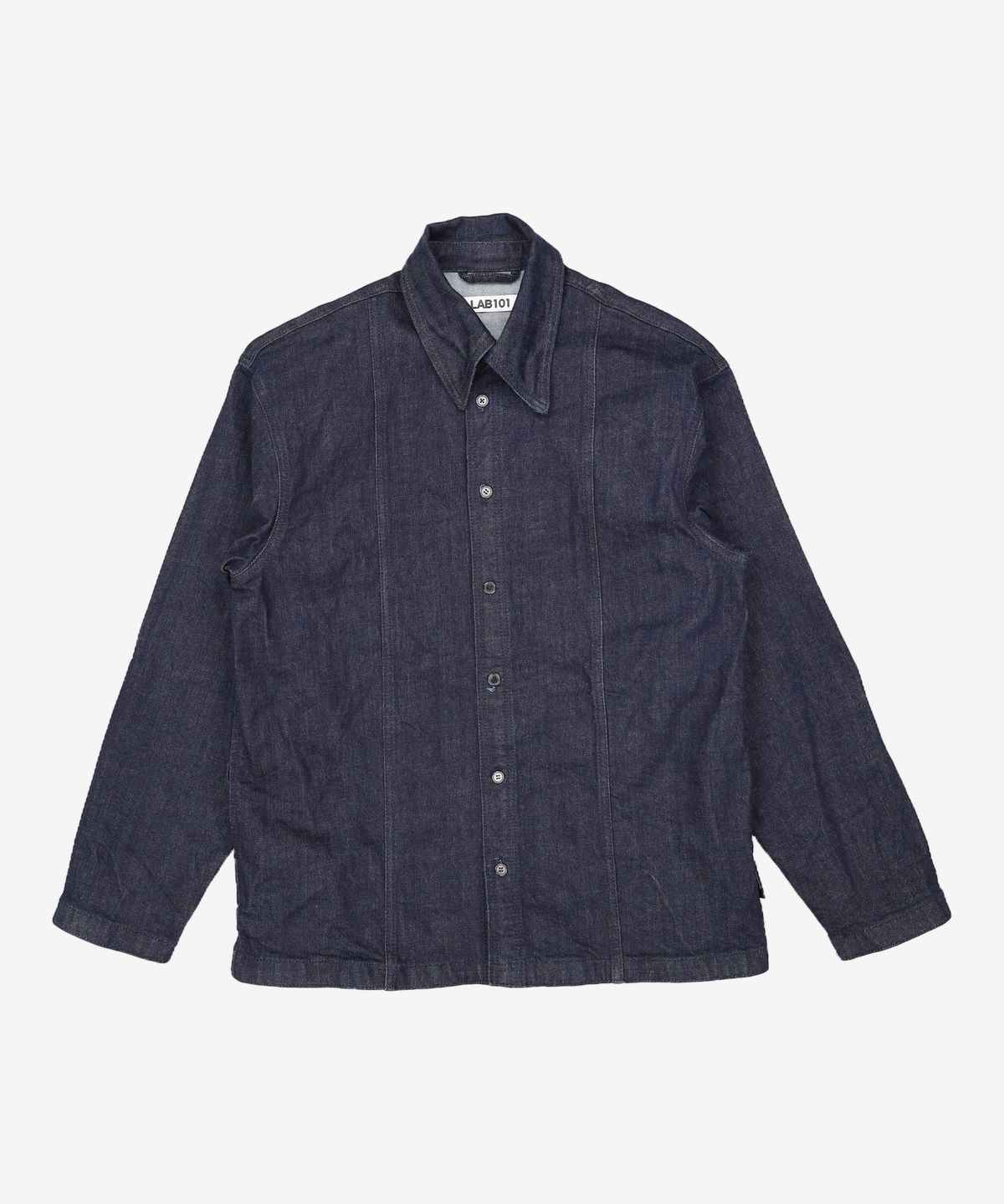 랩원오원(LAB101) 세미오버핏 노멀 워싱 데님 셔켓 (DARK BLUE) M