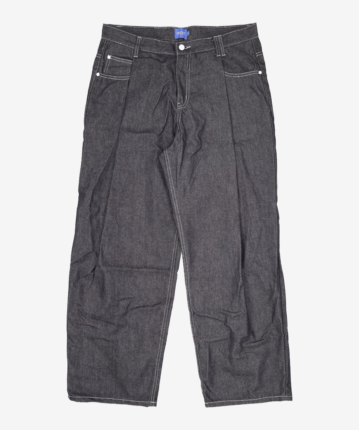 데케트(DECET) Deep Pleats Wide Jeans DCPT030Black 34