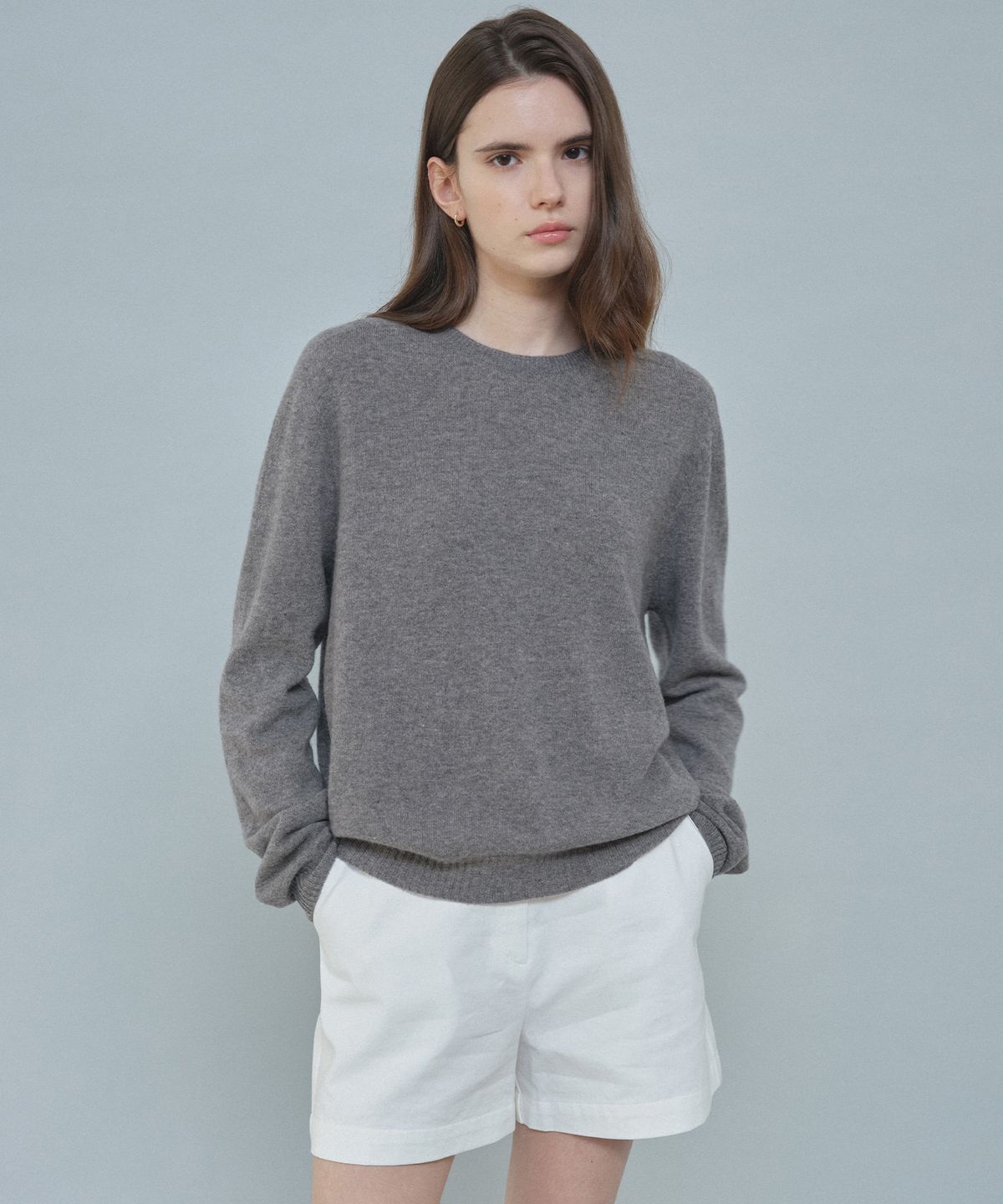틸아이다이(TILL I DIE) CASHMERE BLENDED ROUND WOOL KNIT [TIFA04SW04]_Gray