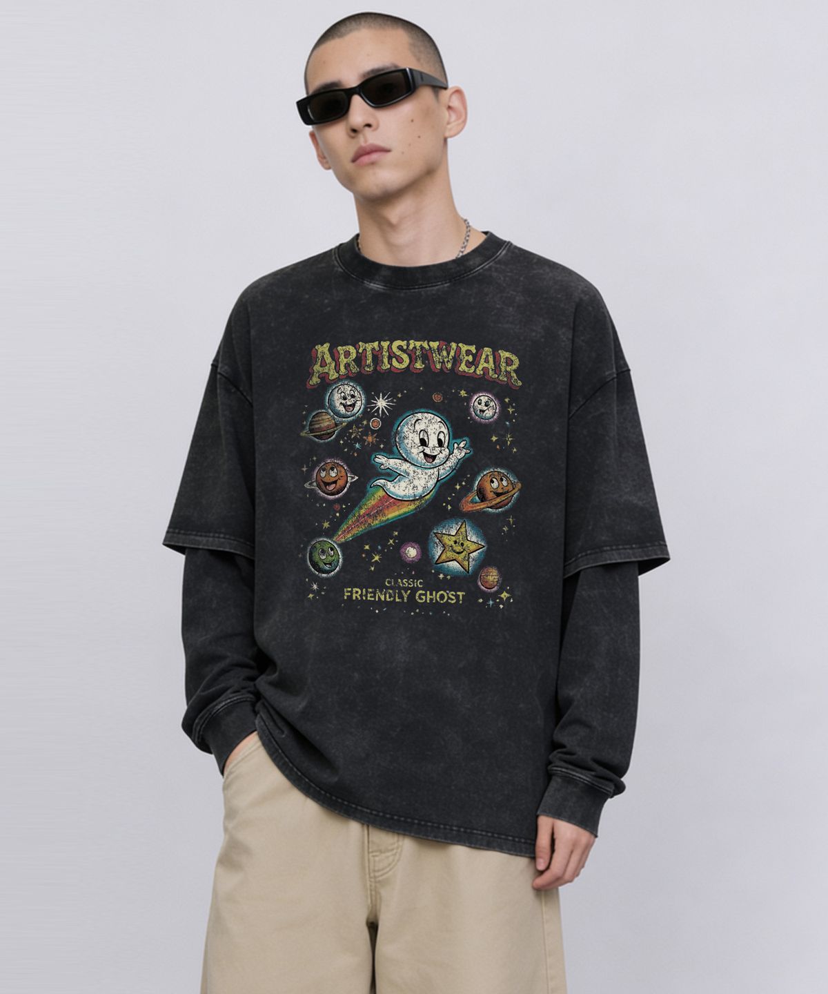 아티스트웨어(ARTISTWEAR) 코스믹 고스트 레이어드 긴팔티