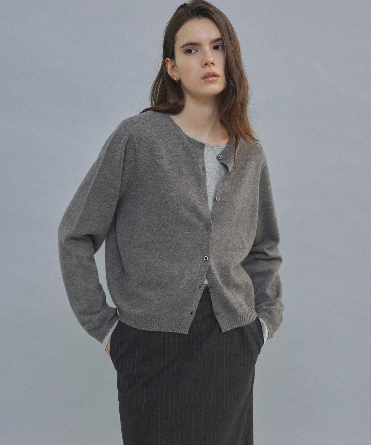 틸아이다이(TILL I DIE) CASHMERE BLENDED WOOL CARDIGAN [TIFA04CD04]_Gray