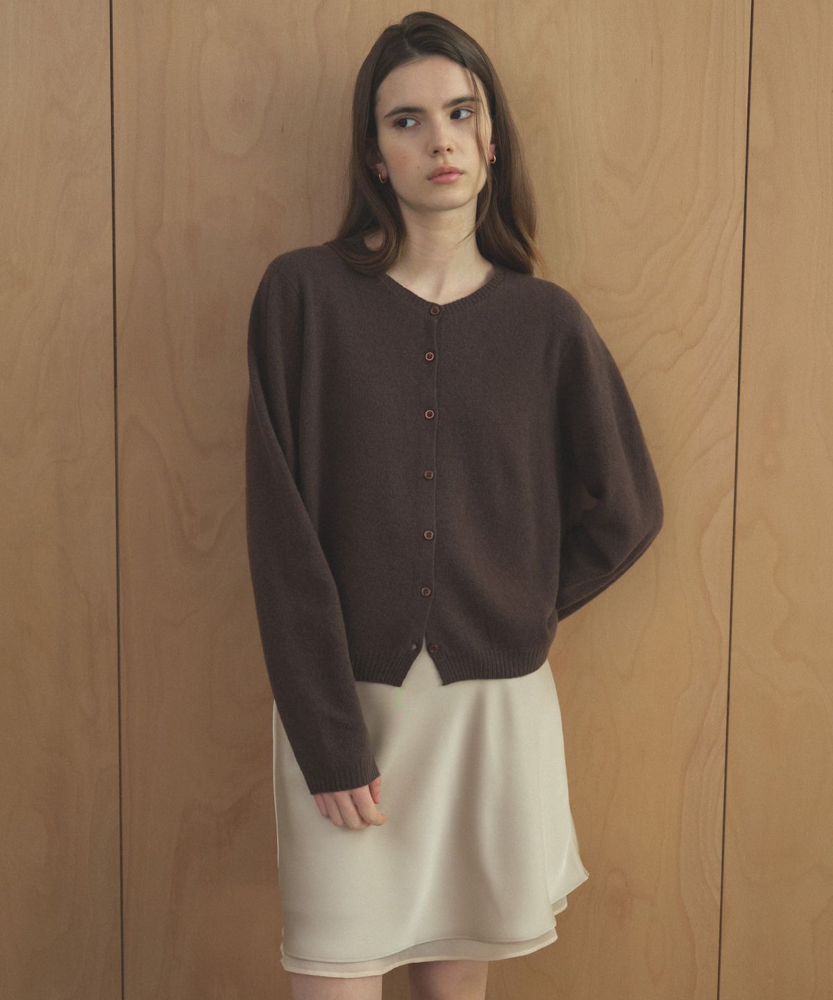 틸아이다이(TILL I DIE) CASHMERE BLENDED WOOL CARDIGAN [TIFA04CD07]_Brown
