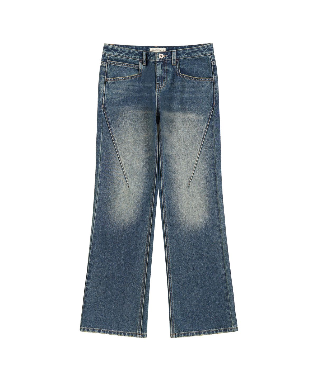 지제뮤지엄(ZIZEMUSEUM) LOW-RISE STRAIGHT DENIM PANTS (WASHED BLUE)