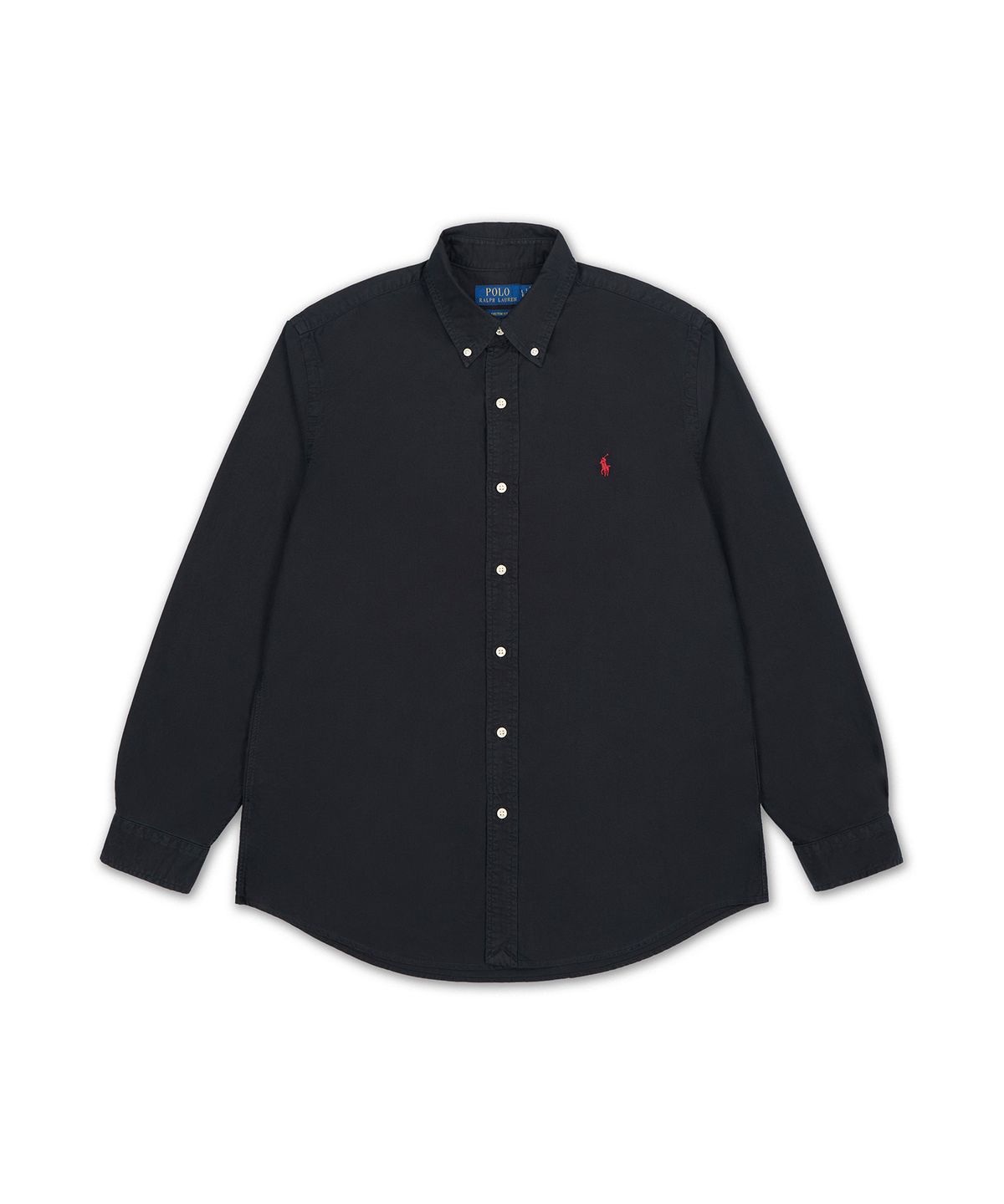 폴로 랄프 로렌(POLO RALPH LAUREN) 커스텀 핏 옥스포드 셔츠-블랙