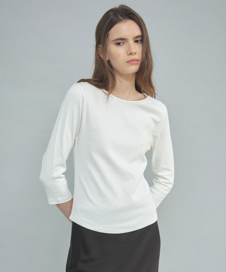 LAYER BOAT NECK TEE [TIFA04LT13]_lvory