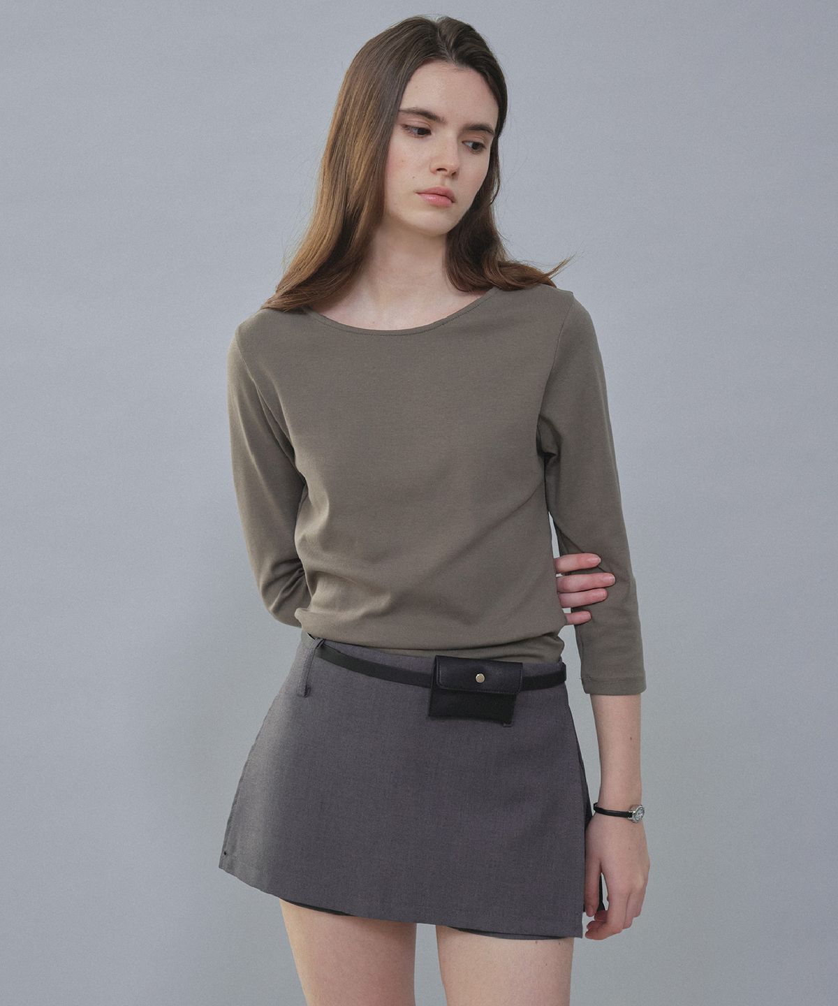 틸아이다이(TILL I DIE) LAYER BOAT NECK TEE [TIFA04LT16]_Khaki