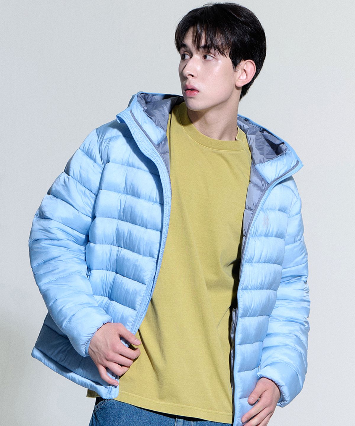 빈트릴(BEENTRILL) 어반 후디드 경량 패딩자켓(스카이 블루)