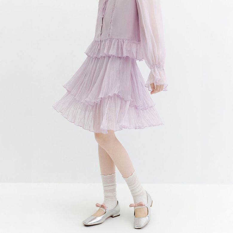 WD_Patchwork chiffon skirt