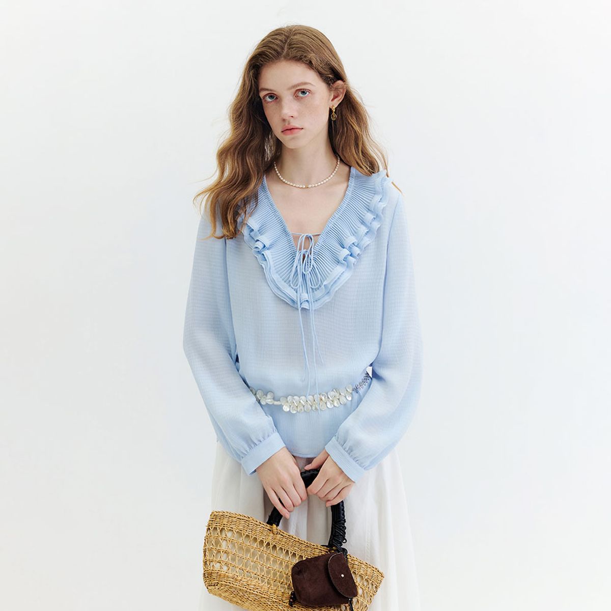 웬스데이딜라잇(WEDNESDAY DELIGHT) WD_Bubble plaid double-layer top